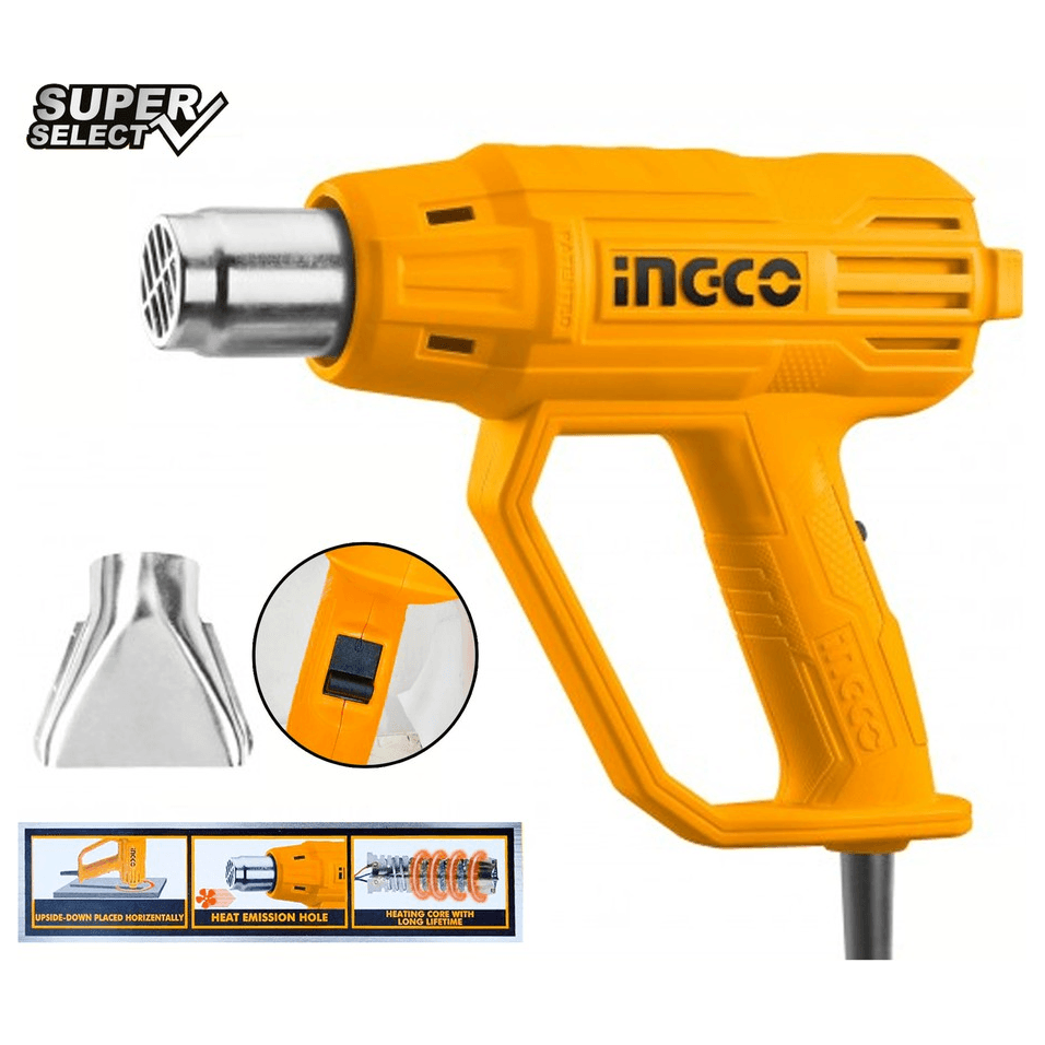 Ingco HG2000385 Heat Gun / Hot Air Gun 2000W (SS) - KHM Megatools Corp. Ingco HG2000385 Heat Gun / Hot Air Gun 2000W (SS) - KHM Megatools Corp.